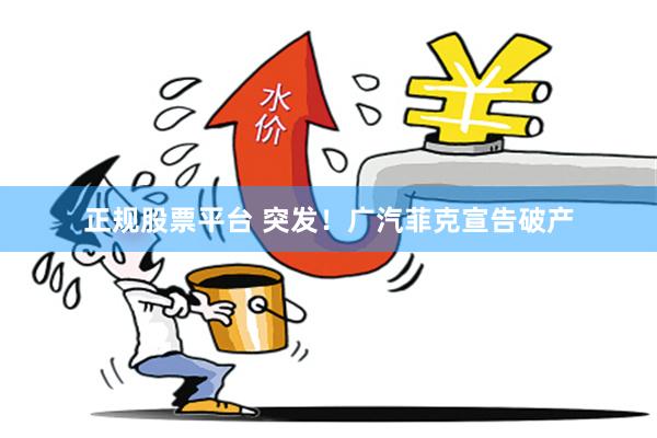 正规股票平台 突发！广汽菲克宣告破产