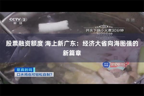 股票融资额度 海上新广东：经济大省向海图强的新篇章