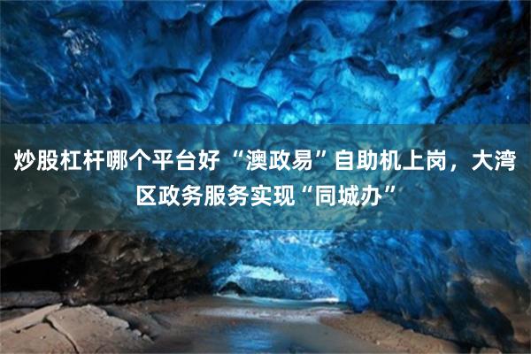 炒股杠杆哪个平台好 “澳政易”自助机上岗，大湾区政务服务实现“同城办”