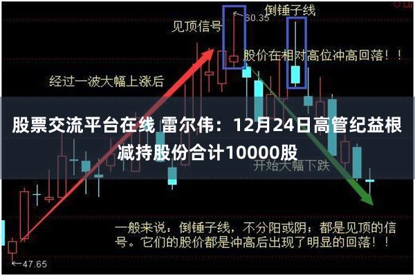 股票交流平台在线 雷尔伟：12月24日高管纪益根减持股份合计10000股