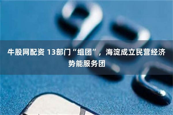 牛股网配资 13部门“组团”，海淀成立民营经济势能服务团