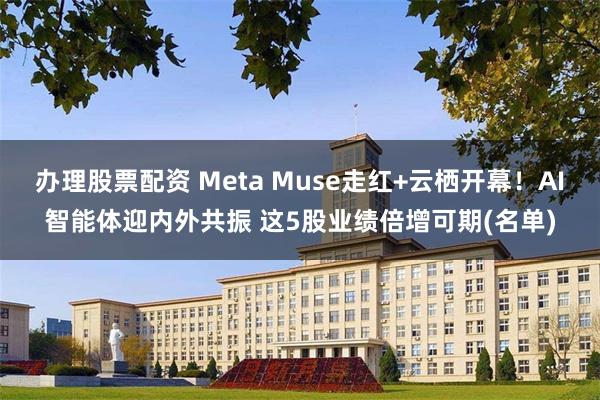 办理股票配资 Meta Muse走红+云栖开幕！AI智能体迎内外共振 这5股业绩倍增可期(名单)