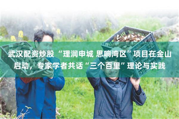 武汉配资炒股 “理润申城 思响湾区”项目在金山启动，专家学者共话“三个百里”理论与实践
